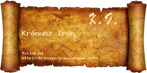 Krénusz Irén névjegykártya